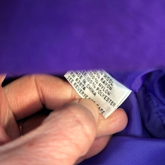 Vintage 90s Young Gallery Royal Purple Girls Long Dress Peacoat 7 - Picture 2 of 13